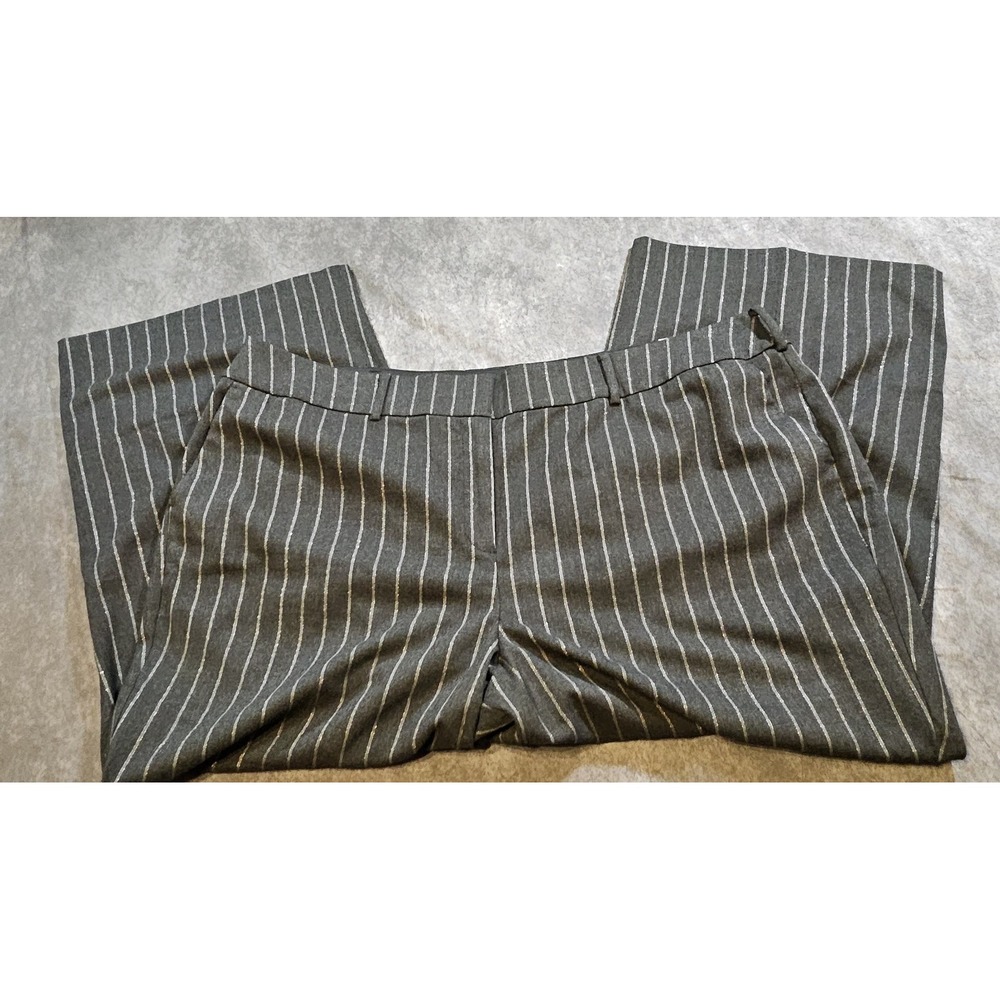 Lane Bryant The Perfect Drape Wide Leg Petite High Rise Pinstripe Pants SZ 26PET